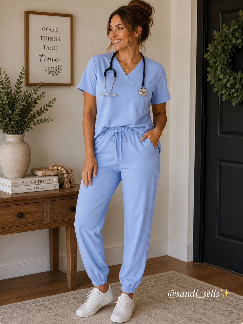 PLUS scrubs Light Blue Drawstring